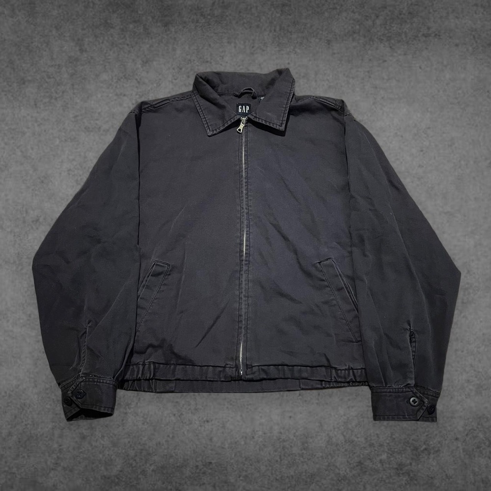 Vintage GAP Navy Blue Harrington Jacket Mens Large Y2K Cotton Canvas 112899-01-1